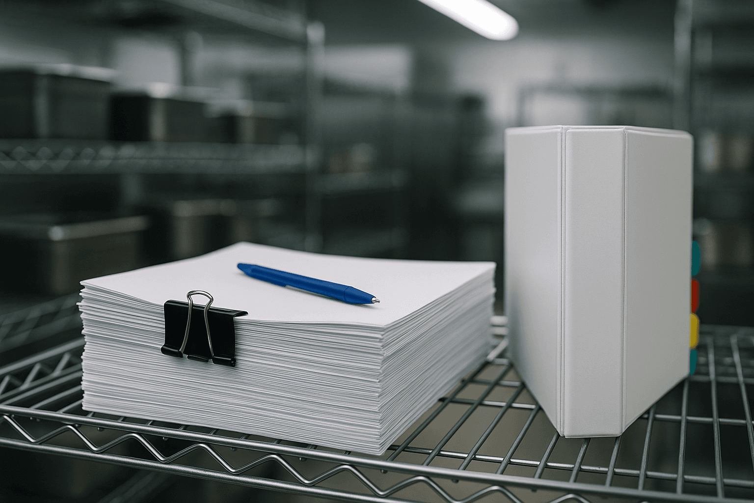 Close-up of a CDFA compliance manifest document on a desk