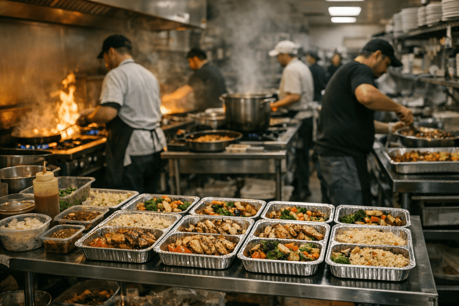 Scheduled grease pickup at a Southern California catering commissary kitchen